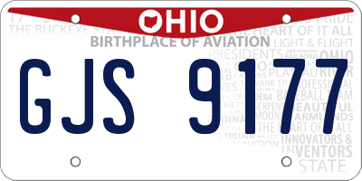 OH license plate GJS9177