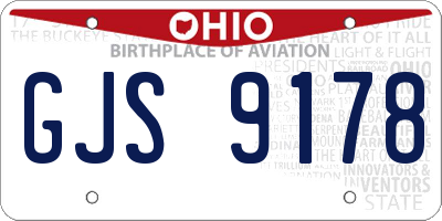 OH license plate GJS9178