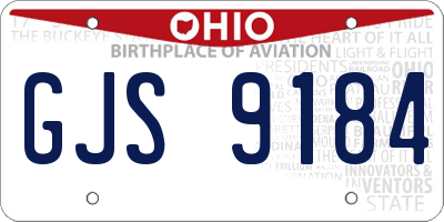OH license plate GJS9184