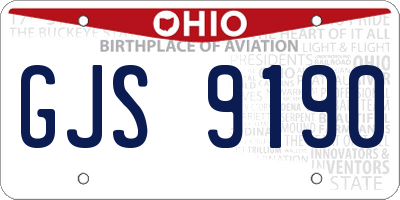 OH license plate GJS9190
