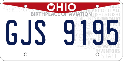 OH license plate GJS9195