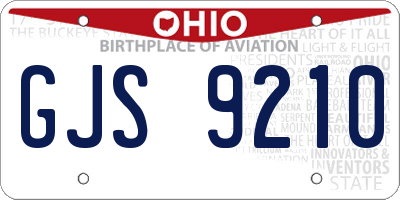 OH license plate GJS9210