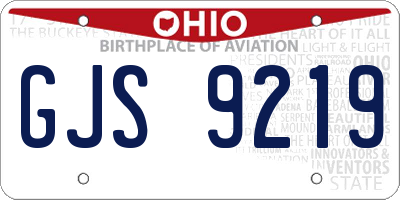 OH license plate GJS9219