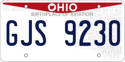 OH license plate GJS9230