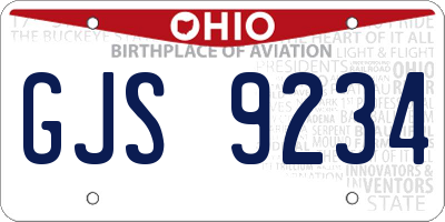 OH license plate GJS9234