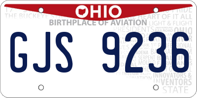 OH license plate GJS9236