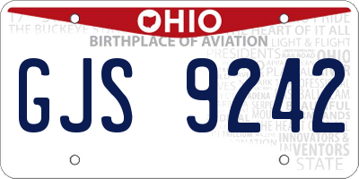 OH license plate GJS9242