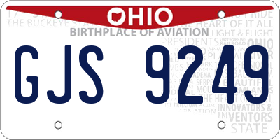 OH license plate GJS9249