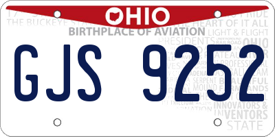 OH license plate GJS9252