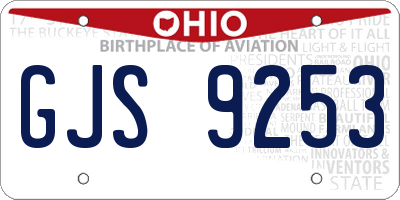 OH license plate GJS9253