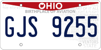 OH license plate GJS9255