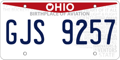 OH license plate GJS9257