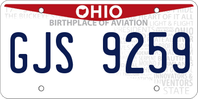 OH license plate GJS9259