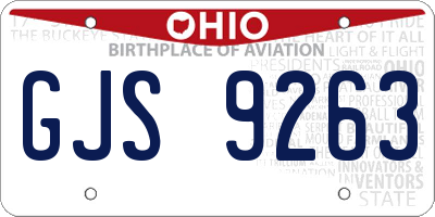 OH license plate GJS9263