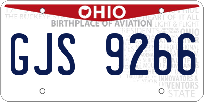OH license plate GJS9266