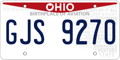 OH license plate GJS9270