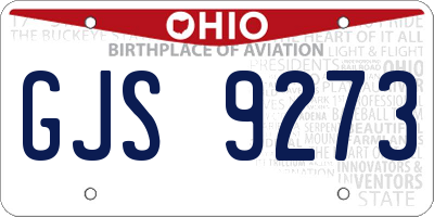 OH license plate GJS9273
