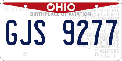 OH license plate GJS9277