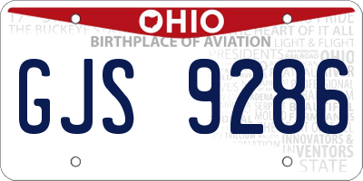 OH license plate GJS9286