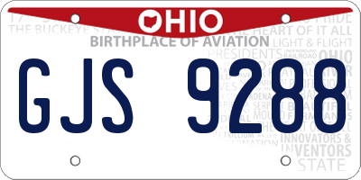 OH license plate GJS9288