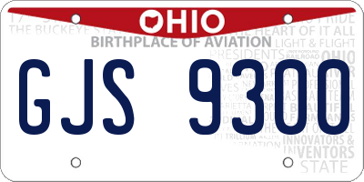 OH license plate GJS9300