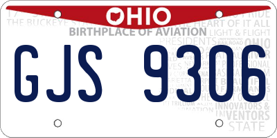 OH license plate GJS9306