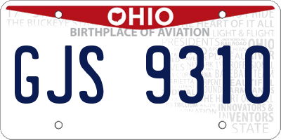 OH license plate GJS9310