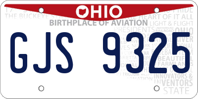 OH license plate GJS9325
