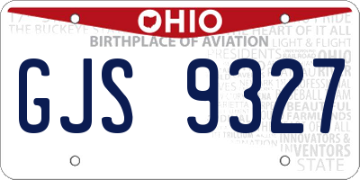 OH license plate GJS9327