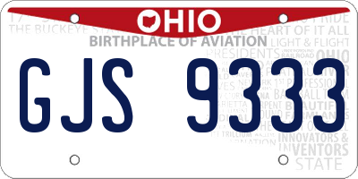 OH license plate GJS9333