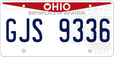 OH license plate GJS9336
