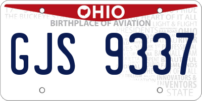 OH license plate GJS9337