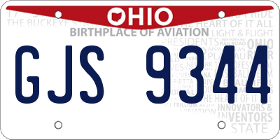 OH license plate GJS9344