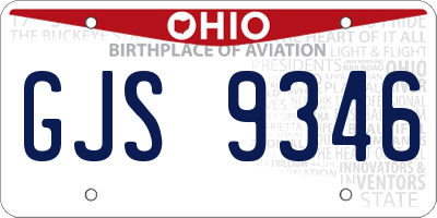 OH license plate GJS9346