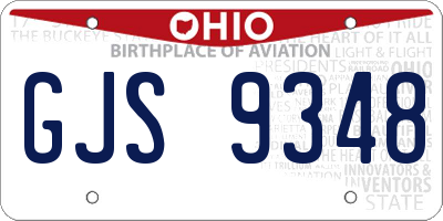 OH license plate GJS9348