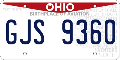 OH license plate GJS9360