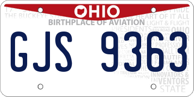 OH license plate GJS9363