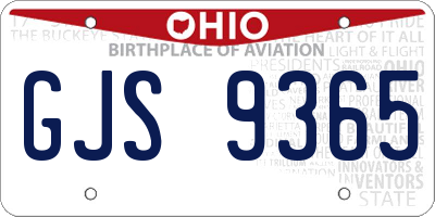 OH license plate GJS9365