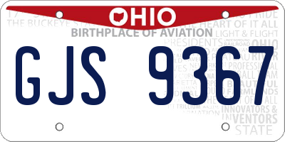 OH license plate GJS9367