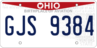 OH license plate GJS9384
