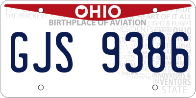 OH license plate GJS9386