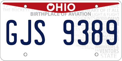 OH license plate GJS9389