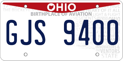 OH license plate GJS9400