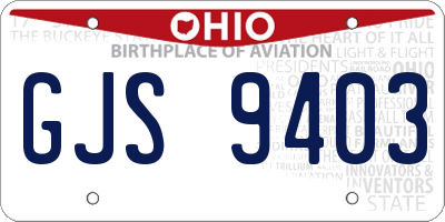 OH license plate GJS9403