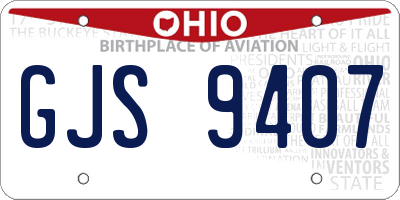 OH license plate GJS9407