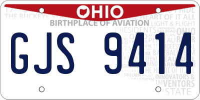 OH license plate GJS9414