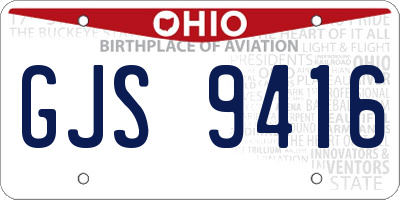 OH license plate GJS9416