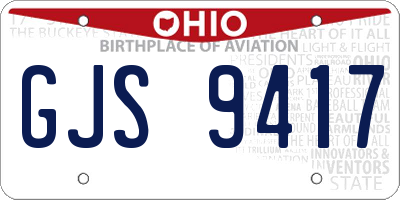 OH license plate GJS9417