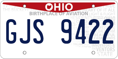 OH license plate GJS9422