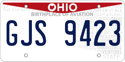 OH license plate GJS9423